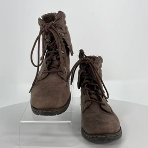 BOC Womens Brown Booties Lace Up Size 7